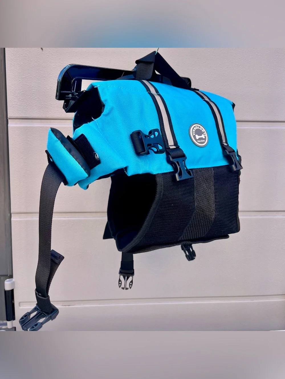 VIVAGLORY Rip Stop Dog Life Vest, Swimming Vest with Handle, Buoyancy for Doggy